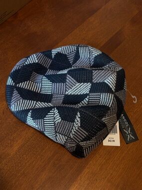 Kangol Black & Gray Patterned Wool Flat Cap